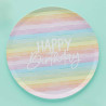Pratos Rainbow 'Happy Birthday'